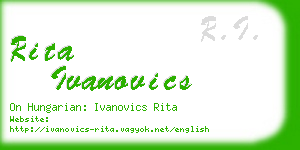 rita ivanovics business card